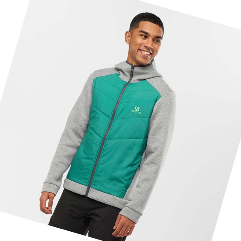 Sudadera Con Capucha Salomon ESSENTIAL XWARM HYBRID Hombre Verde | 26095-FLQT