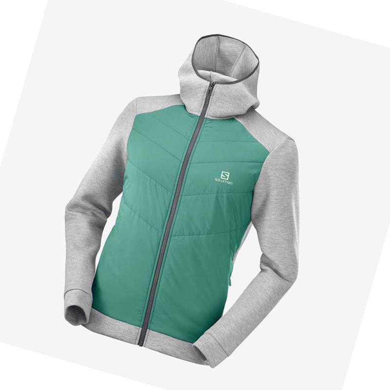 Sudadera Con Capucha Salomon ESSENTIAL XWARM HYBRID Hombre Verde | 26095-FLQT