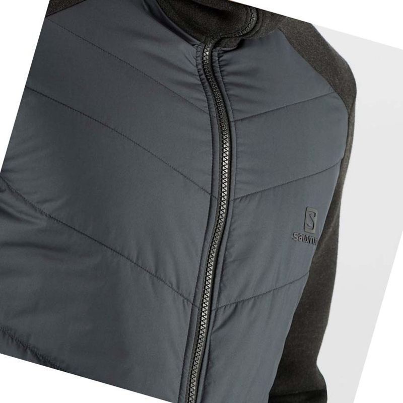 Sudadera Con Capucha Salomon ESSENTIAL XWARM HYBRID Hombre Gris | 95087-WKTS