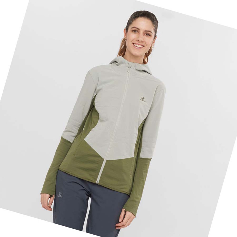 Sudadera Con Capucha Salomon OUTLINE ALL SEASON HYBRID Mujer Verde Oliva | 05632-WXQD