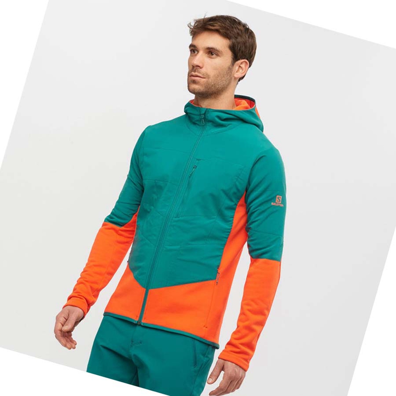 Sudadera Con Capucha Salomon OUTLINE WARM HYBRID Hombre Verde | 05674-LJIN