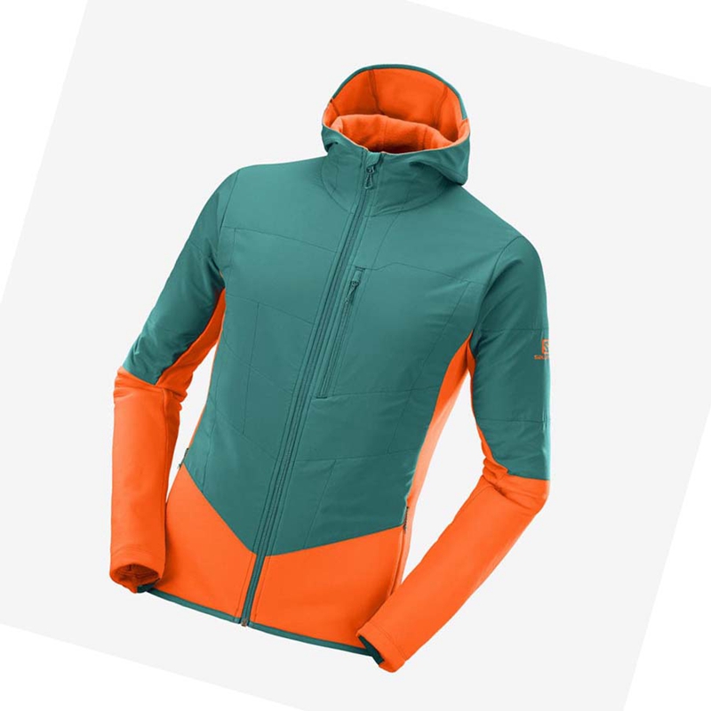 Sudadera Con Capucha Salomon OUTLINE WARM HYBRID Hombre Verde | 05674-LJIN