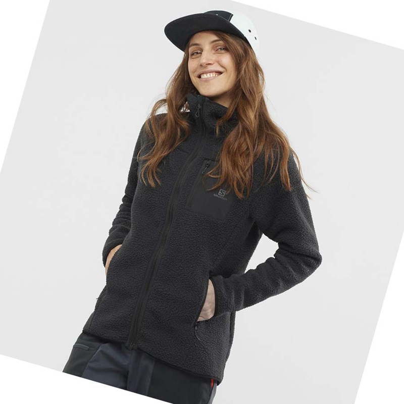 Sudadera Con Capucha Salomon OUTLINE WARM TEDDY Mujer Negras | 31287-KIWR