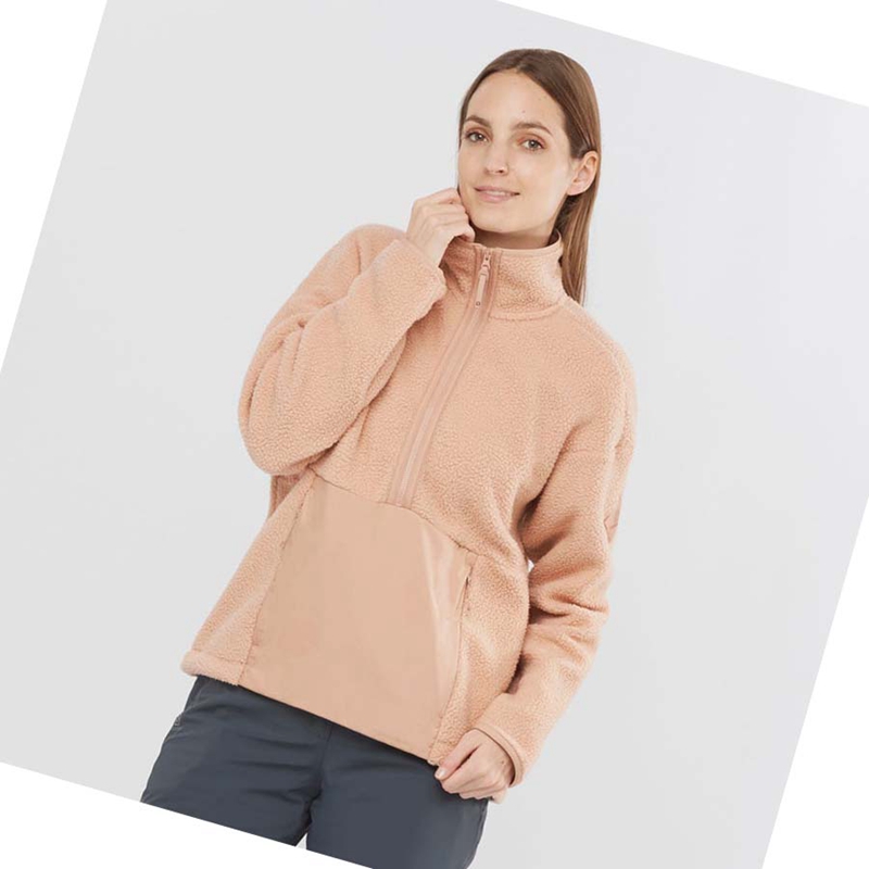 Sudadera Con Capucha Salomon SNOWSHELTER TEDDY Mujer Rosas | 27413-UOAP