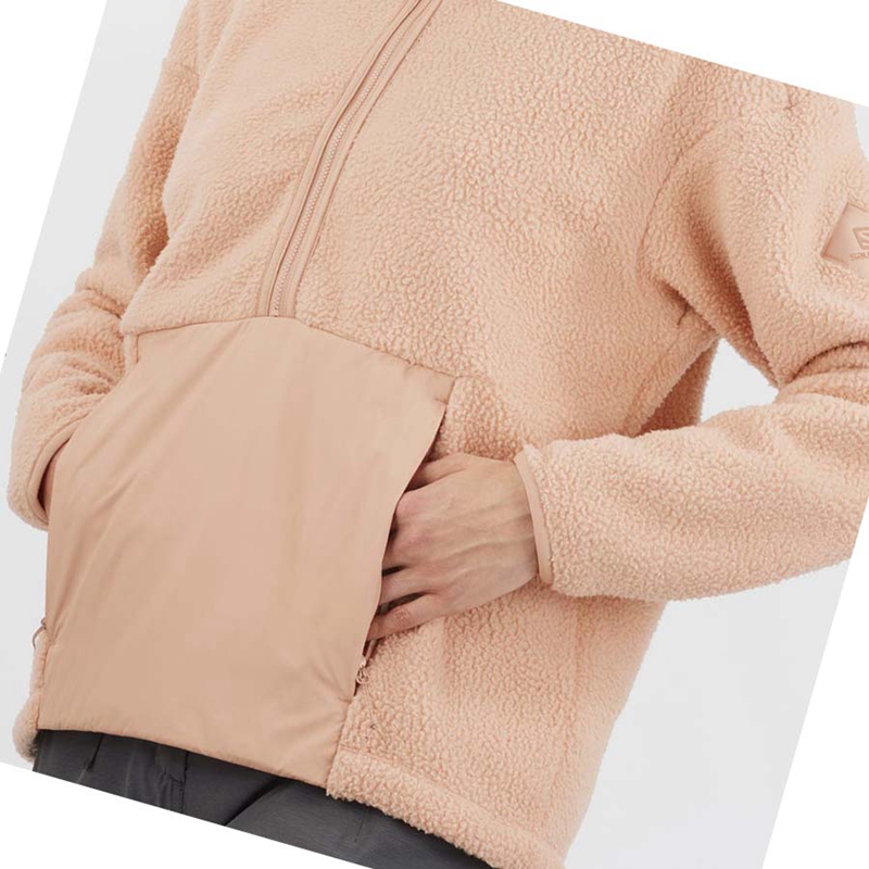 Sudadera Con Capucha Salomon SNOWSHELTER TEDDY Mujer Rosas | 27413-UOAP