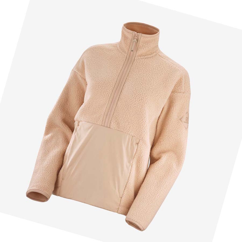 Sudadera Con Capucha Salomon SNOWSHELTER TEDDY Mujer Rosas | 27413-UOAP