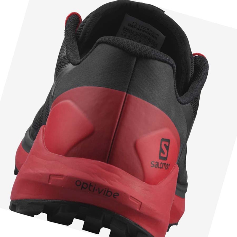 Zapatillas De Trail Running Salomon SENSE RIDE 4 Hombre Negras Rojas | 15827-SUIH