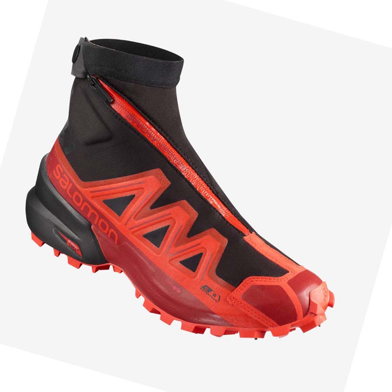 Zapatillas De Trail Running Salomon SNOWSPIKE CLIMASALOMON™ WATERPROOF Hombre Negras Rojas | 30624-YHDJ