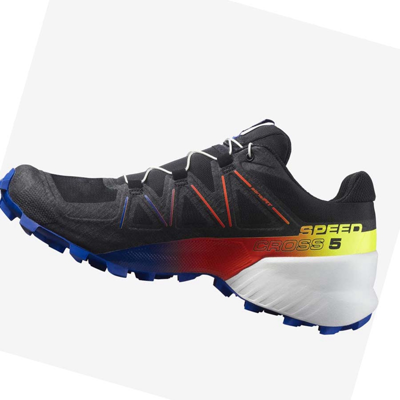 Zapatillas De Trail Running Salomon SPEEDCROSS 5 RACING PACK Hombre Negras Azules | 95370-PFEW