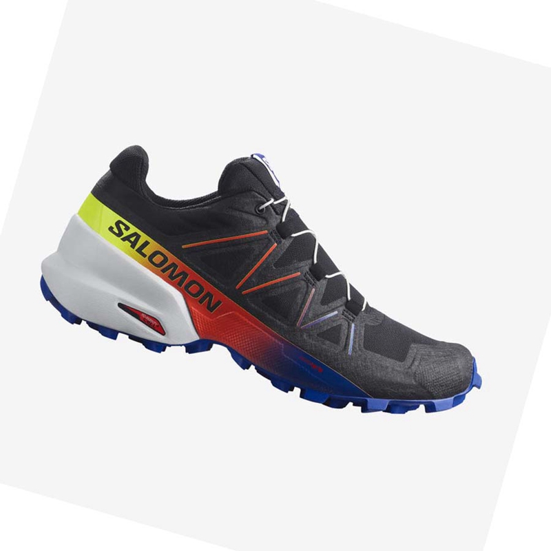 Zapatillas De Trail Running Salomon SPEEDCROSS 5 RACING PACK Hombre Negras Azules | 95370-PFEW