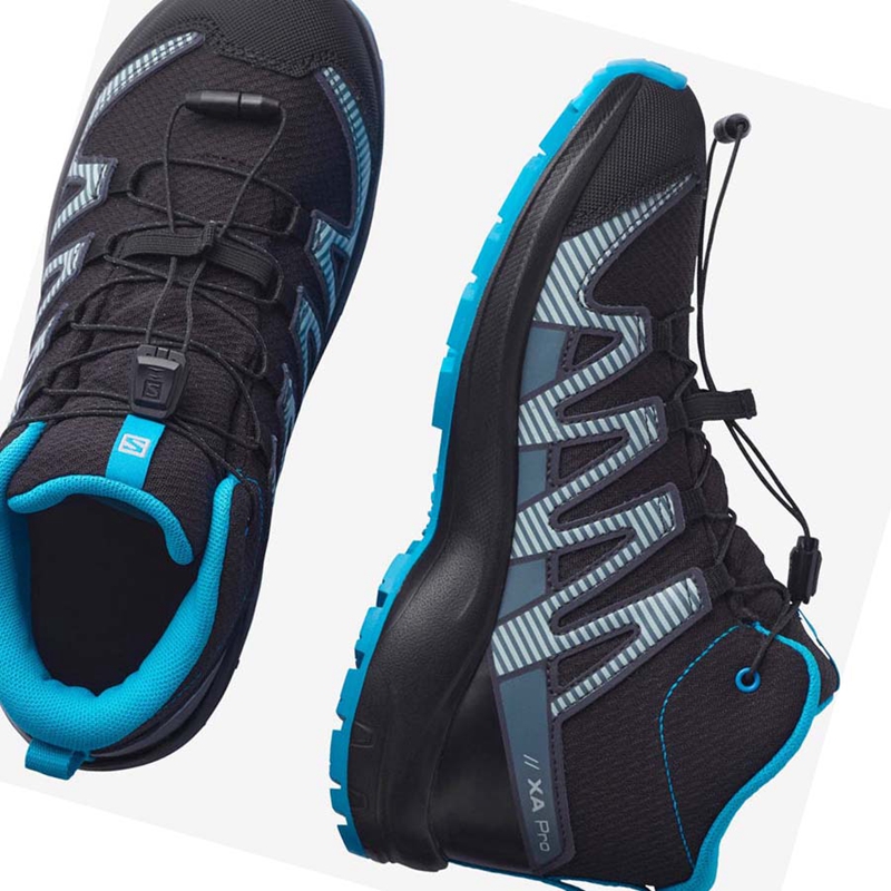 Zapatillas De Trail Running Salomon XA PRO V8 MID CLIMASALOMON™ WATERPROOF Niños Negras | 12480-ROZA