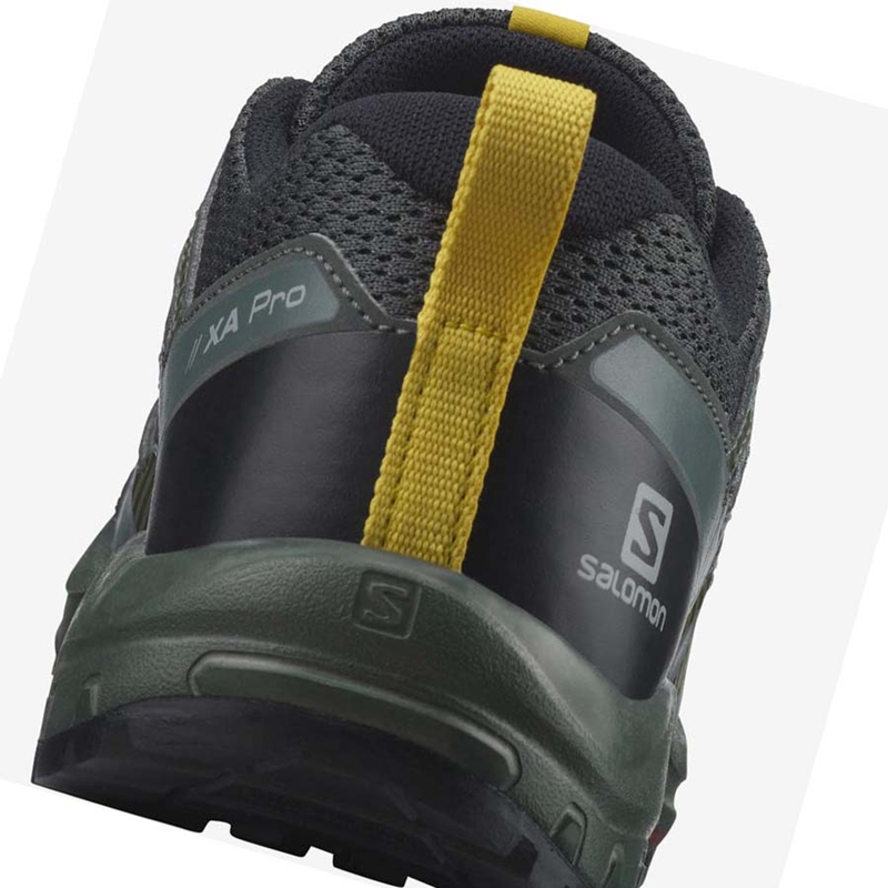 Zapatillas De Trail Running Salomon XA PRO V8 Niños Verde Oliva | 94621-WGJK