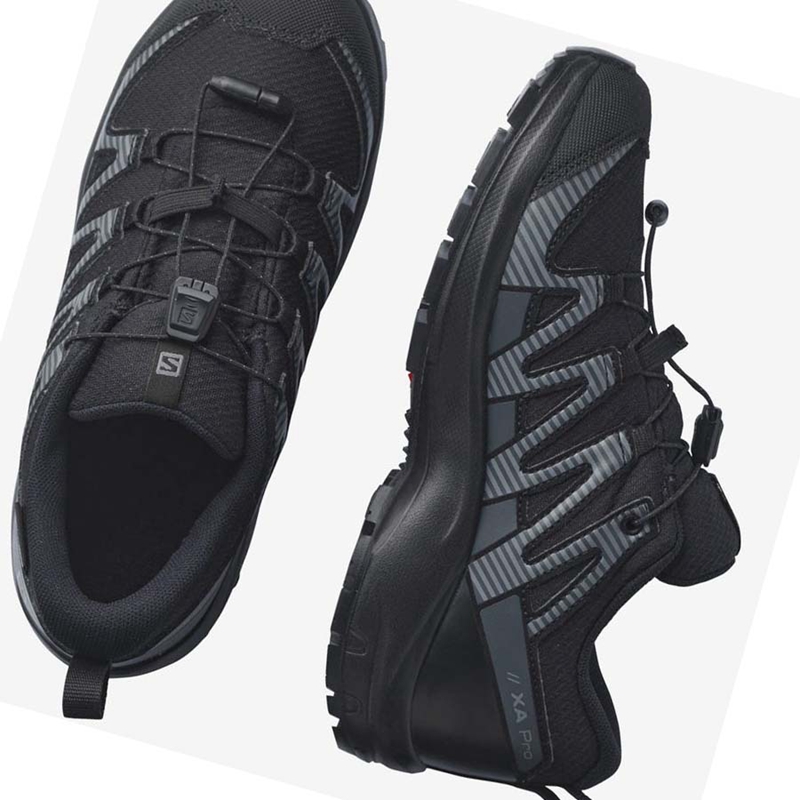 Zapatillas De Trail Running Salomon XA PRO V8 CLIMASALOMON™ WATERPROOF Niños Negras | 95107-BRAT