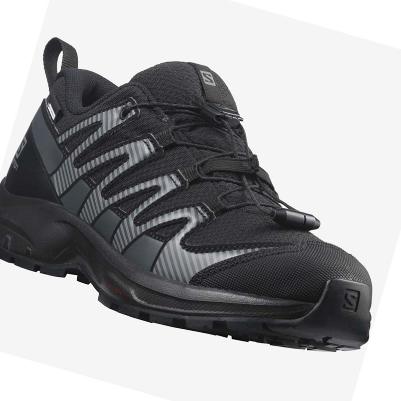 Zapatillas De Trail Running Salomon XA PRO V8 CLIMASALOMON™ WATERPROOF Niños Negras | 95107-BRAT