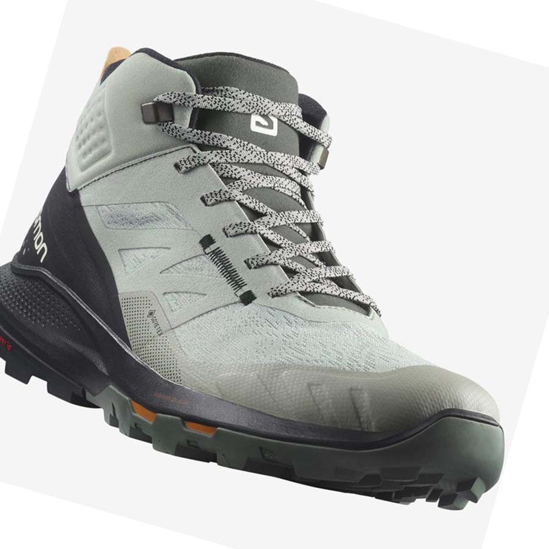 Zapatos De Senderismo Salomon OUTPULSE MID GORE-TEX Hombre Negras Turquesa | 04895-JEIA