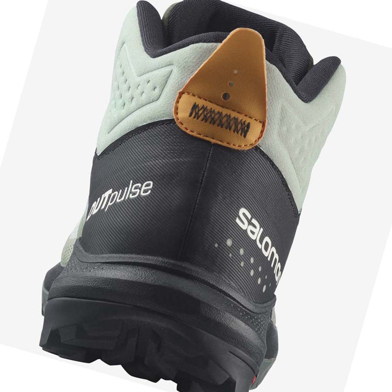 Zapatos De Senderismo Salomon OUTPULSE MID GORE-TEX Hombre Negras Turquesa | 04895-JEIA