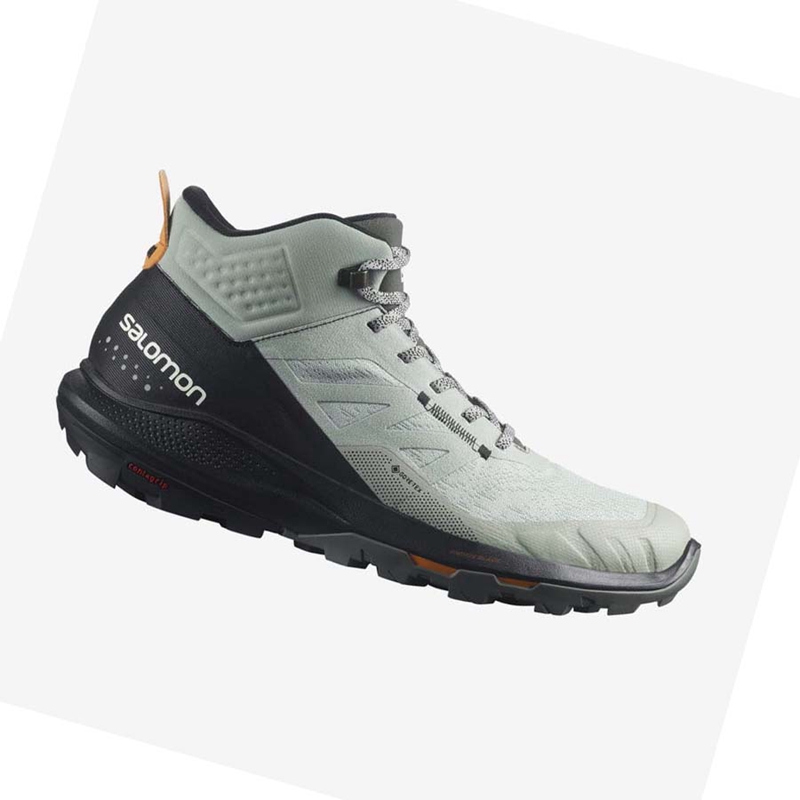 Zapatos De Senderismo Salomon OUTPULSE MID GORE-TEX Hombre Negras Turquesa | 04895-JEIA