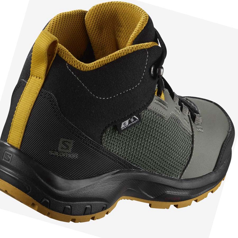 Zapatos De Senderismo Salomon OUTWARD CLIMASALOMON™ WATERPROOF Niños Verde Oliva | 83056-IPJR