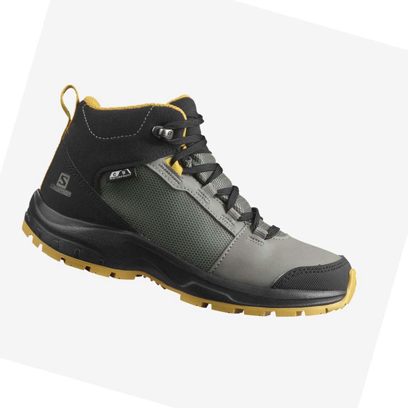 Zapatos De Senderismo Salomon OUTWARD CLIMASALOMON™ WATERPROOF Niños Verde Oliva | 83056-IPJR