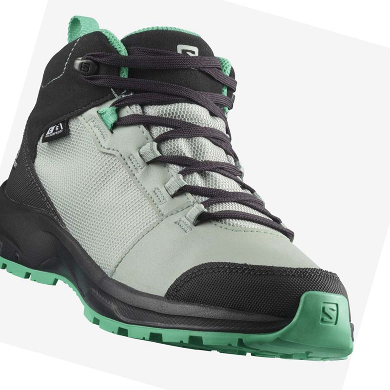 Zapatos De Senderismo Salomon OUTWARD CLIMASALOMON™ WATERPROOF Niños Verde Menta | 92308-MUWC