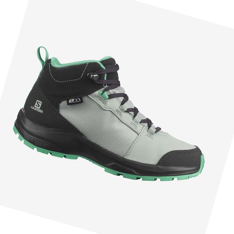 Zapatos De Senderismo Salomon OUTWARD CLIMASALOMON™ WATERPROOF Niños Verde Menta | 92308-MUWC