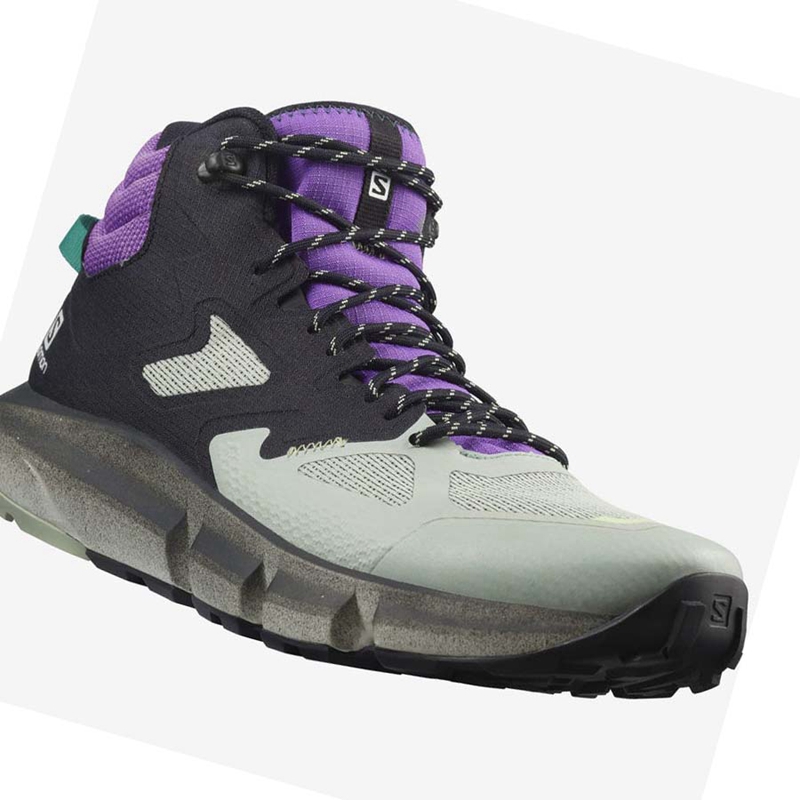 Zapatos De Senderismo Salomon PREDICT HIKE MID GORE-TEX Hombre Verde Menta Moradas | 38167-WIYA