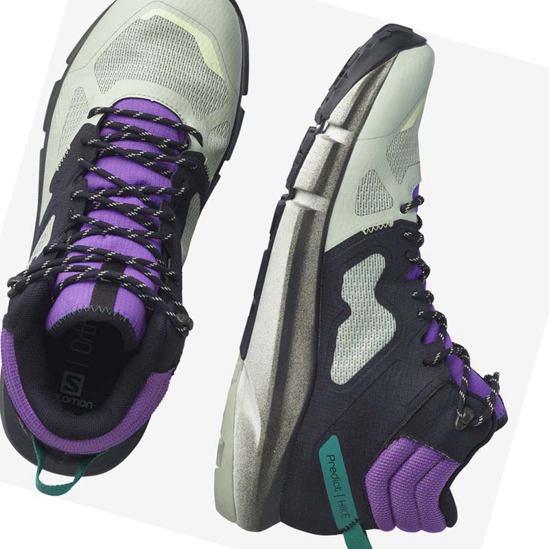 Zapatos De Senderismo Salomon PREDICT HIKE MID GORE-TEX Hombre Verde Menta Moradas | 38167-WIYA