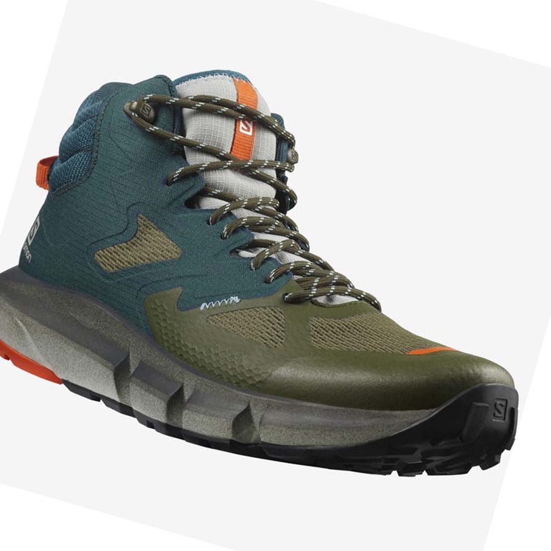 Zapatos De Senderismo Salomon PREDICT HIKE MID GORE-TEX Hombre Verde Oscuro Verde Oliva | 40937-EDIF