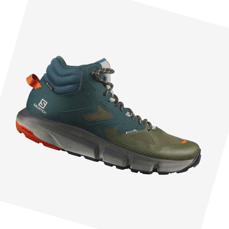 Zapatos De Senderismo Salomon PREDICT HIKE MID GORE-TEX Hombre Verde Oscuro Verde Oliva | 40937-EDIF