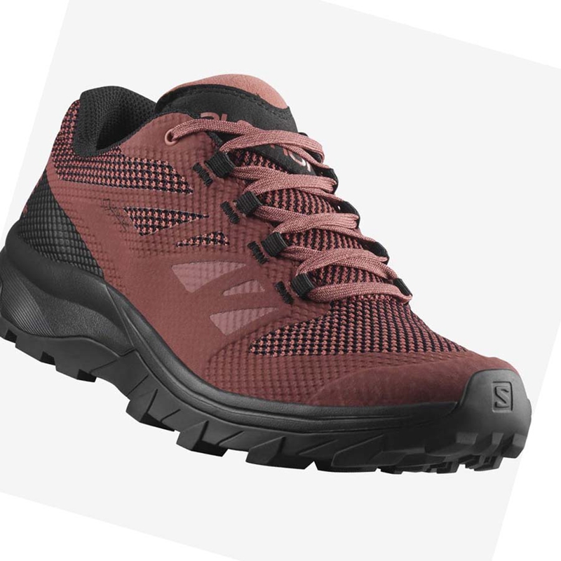 Zapatos De Senderismo Salomon WoOUTLINE GORE-TEX Mujer Rojas | 96027-KZWC