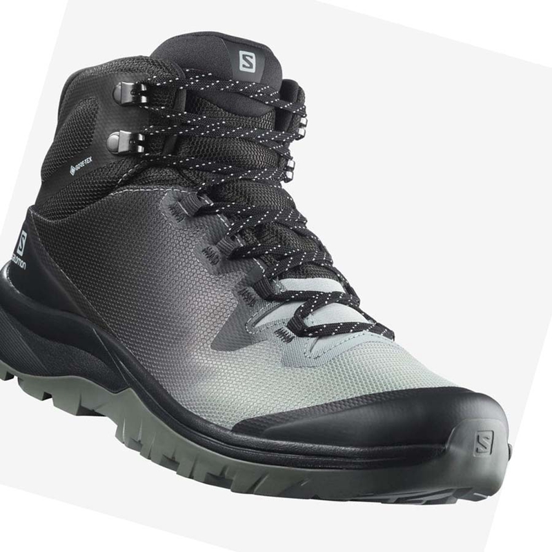 Zapatos De Senderismo Salomon WoVAYA MID GORE-TEX Mujer Negras Blancas | 82719-VLYK