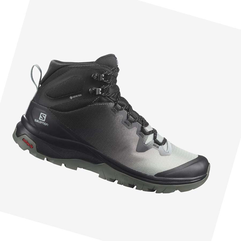 Zapatos De Senderismo Salomon WoVAYA MID GORE-TEX Mujer Negras Blancas | 82719-VLYK