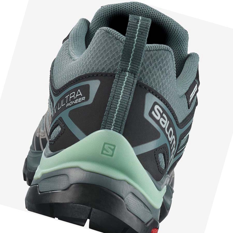 Zapatos De Senderismo Salomon WoX ULTRA PIONEER CLIMASALOMON™ WATERPROOF Mujer Verde | 01548-DCUG