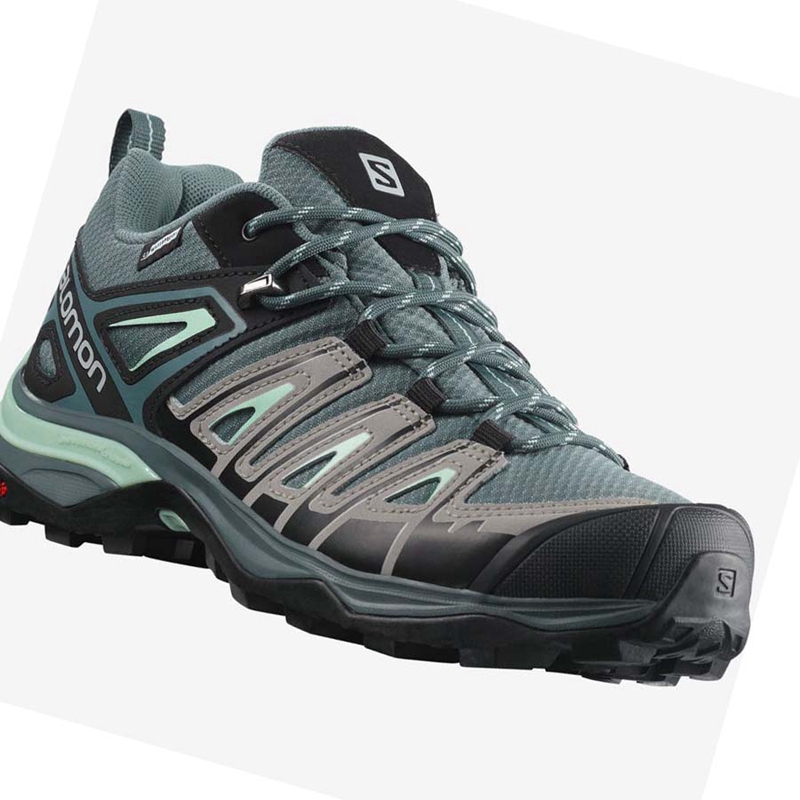 Zapatos De Senderismo Salomon WoX ULTRA PIONEER CLIMASALOMON™ WATERPROOF Mujer Verde | 01548-DCUG