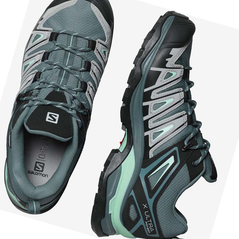 Zapatos De Senderismo Salomon WoX ULTRA PIONEER CLIMASALOMON™ WATERPROOF Mujer Verde | 01548-DCUG