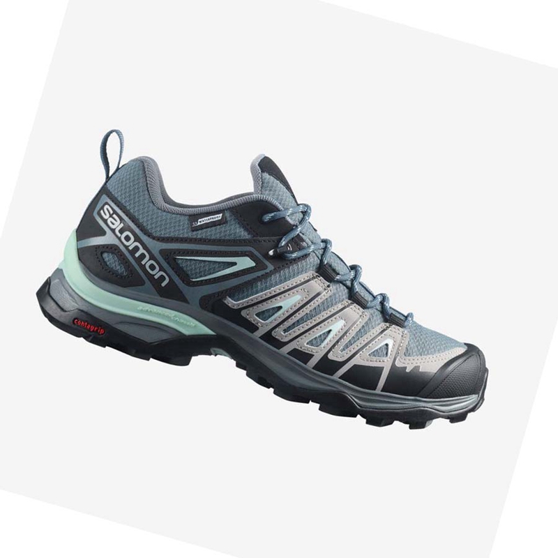 Zapatos De Senderismo Salomon WoX ULTRA PIONEER CLIMASALOMON™ WATERPROOF Mujer Verde | 01548-DCUG