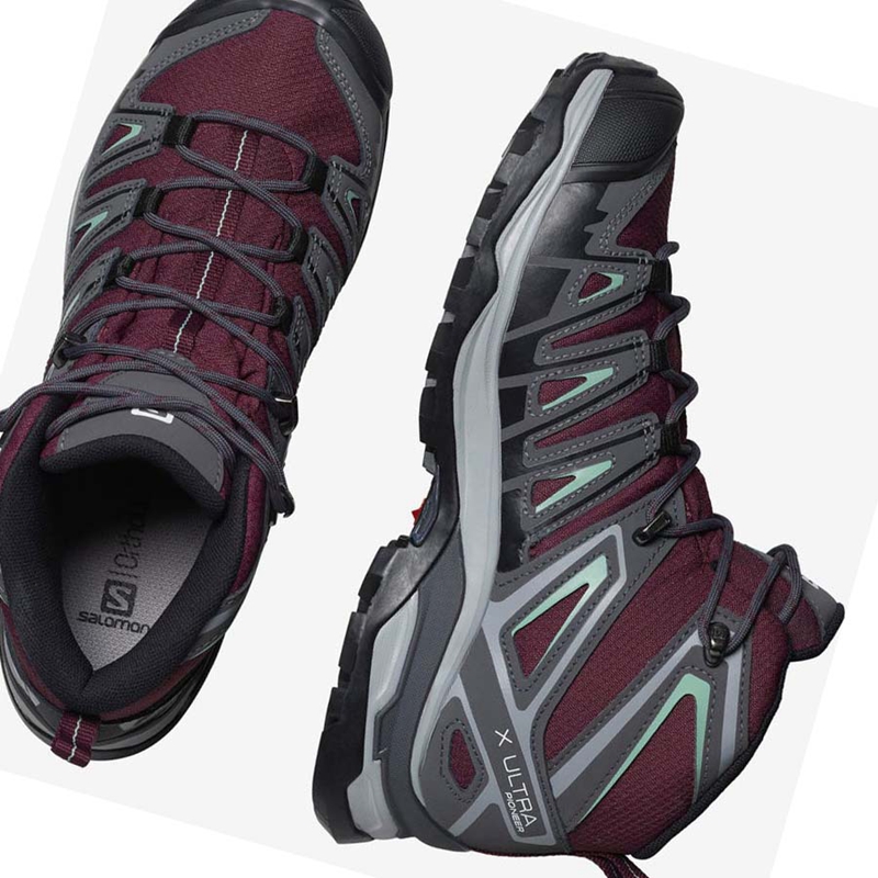 Zapatos De Senderismo Salomon WoX ULTRA PIONEER MID CLIMASALOMON™ WATERPROOF Mujer Rojas | 10823-LXCB