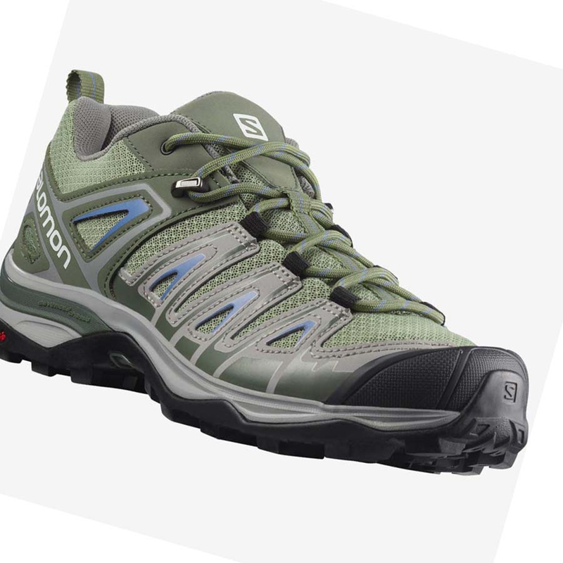 Zapatos De Senderismo Salomon WoX ULTRA PIONEER Mujer Verde Gris | 61843-EVUW