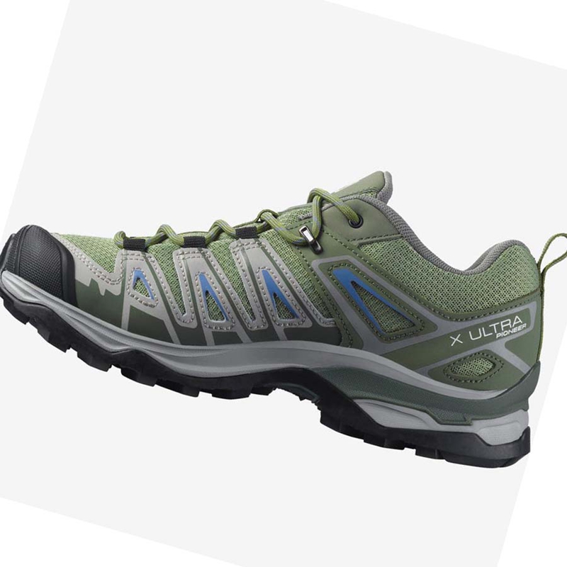 Zapatos De Senderismo Salomon WoX ULTRA PIONEER Mujer Verde Gris | 61843-EVUW