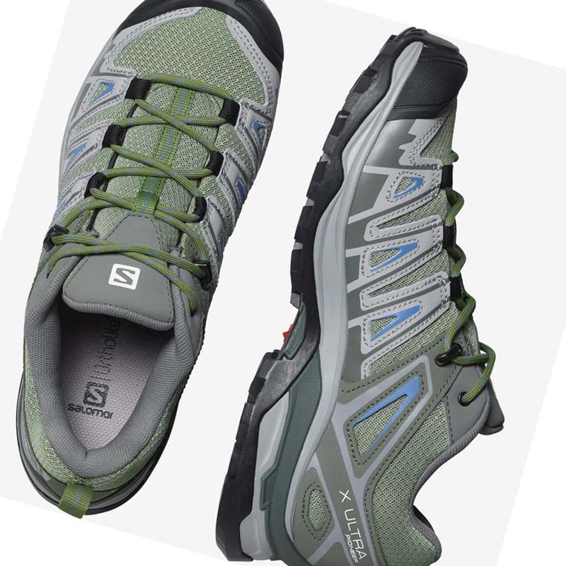 Zapatos De Senderismo Salomon WoX ULTRA PIONEER Mujer Verde Gris | 61843-EVUW