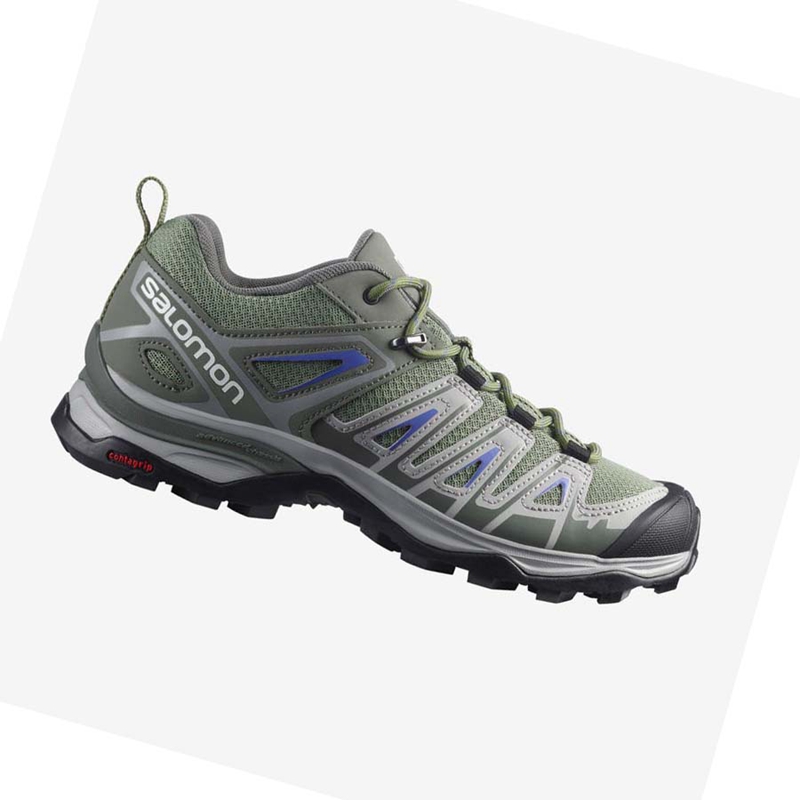 Zapatos De Senderismo Salomon WoX ULTRA PIONEER Mujer Verde Gris | 61843-EVUW