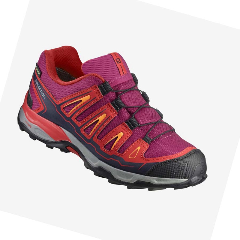 Zapatos De Senderismo Salomon X-ULTRA MID GORE-TEX Niños Rojas | 01378-JPUO