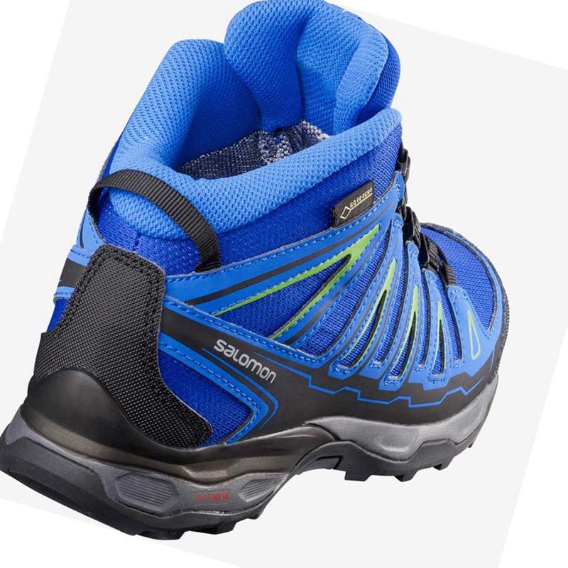 Zapatos De Senderismo Salomon X-ULTRA MID GORE-TEX GTX Niños Azules | 69823-HUAZ