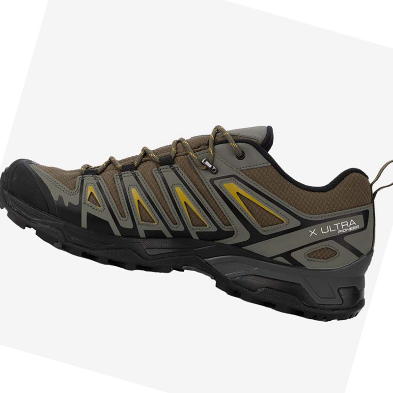 Zapatos De Senderismo Salomon X ULTRA PIONEER CLIMASALOMON™ WATERPROOF Hombre Verde Oliva Negras | 84576-NPAU