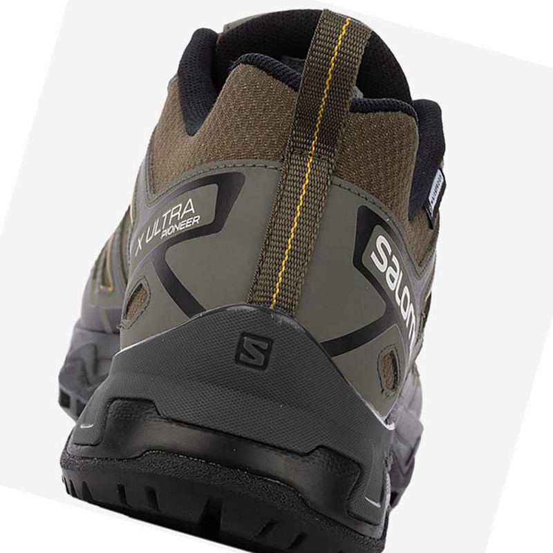 Zapatos De Senderismo Salomon X ULTRA PIONEER CLIMASALOMON™ WATERPROOF Hombre Verde Oliva Negras | 84576-NPAU