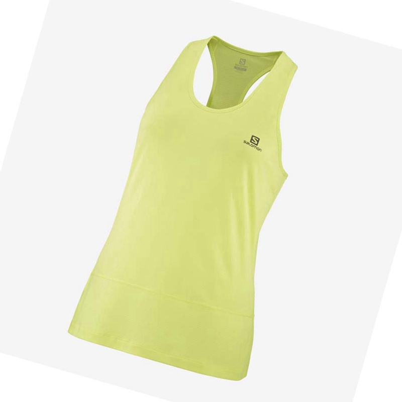 Camiseta Salomon CROSS RUN Mujer Verde | 69423-BMEI