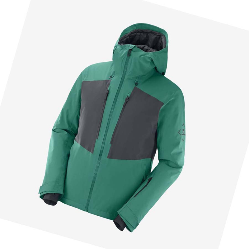 Chaquetas De Esquí Salomon HIGHLAND Ski Hombre Verde | 10247-EDLA