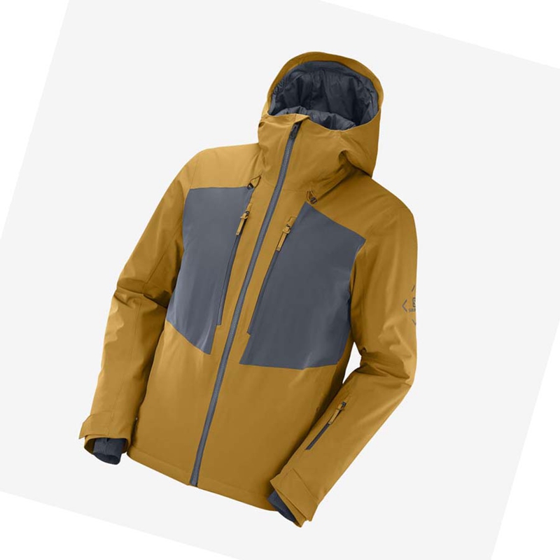 Chaquetas De Esquí Salomon HIGHLAND Ski Hombre Amarillo | 98367-VIJC