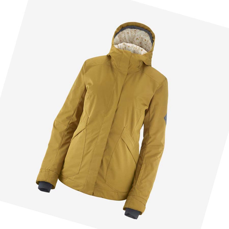 Chaquetas De Esquí Salomon SNOW REBEL Mujer Amarillo | 25963-AHYN