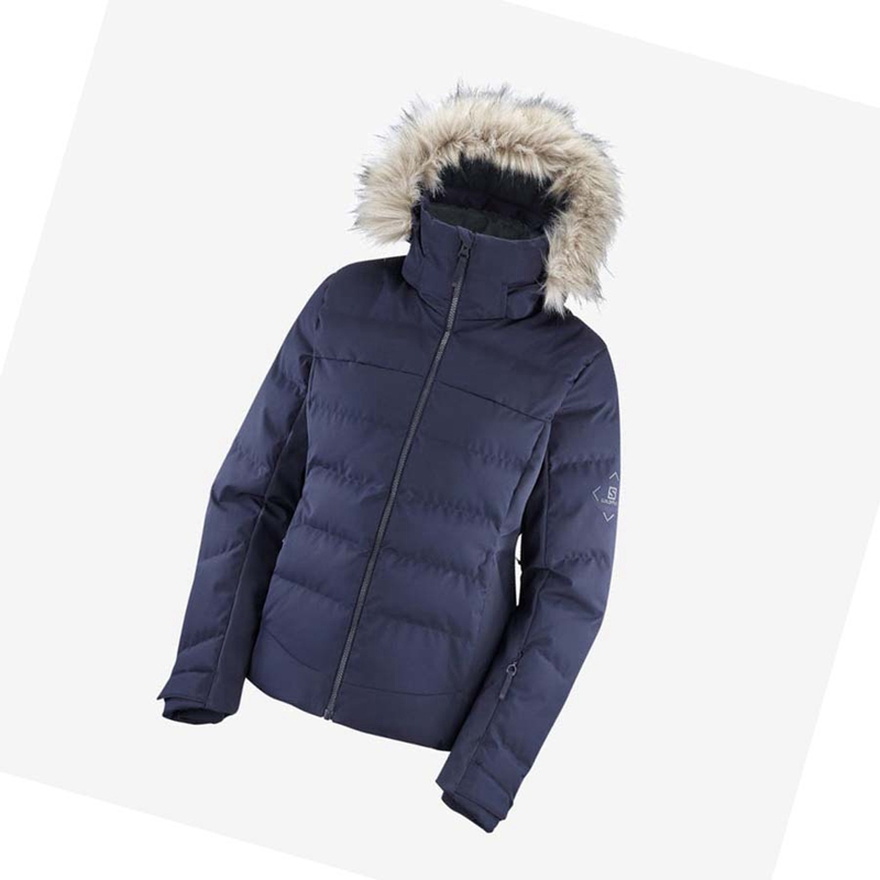 Chaquetas De Esquí Salomon STORMCOZY Mujer Azul Marino | 52918-HXZA